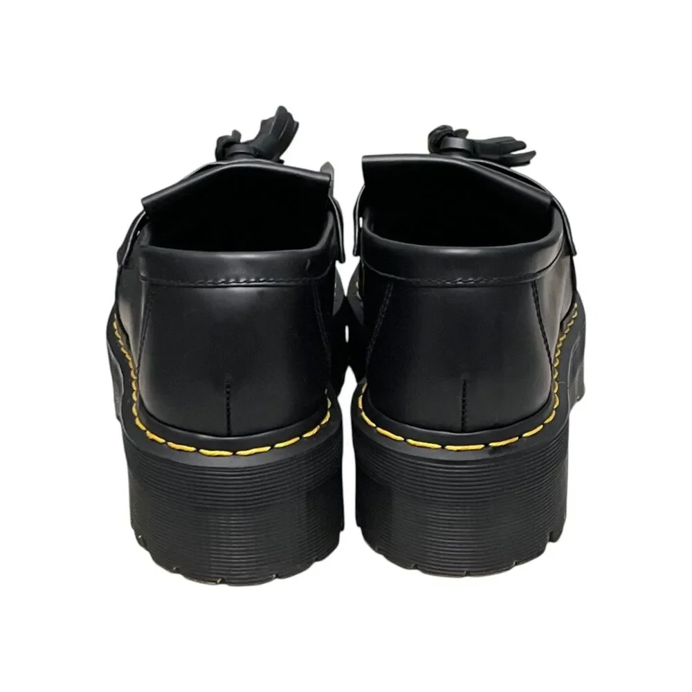 Dr. Martens Adrian Quad Platform Tassel Loafers Black Leather Women's US 8 EU 39